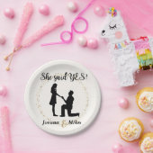 Personalized She said Yes Engagement Plate  Pappteller (Party)