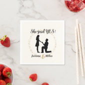 Personalized She said Yes Engagement Plate  Serviette (Beispiel)