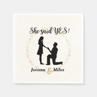 Personalized She said Yes Engagement Plate  Serviette