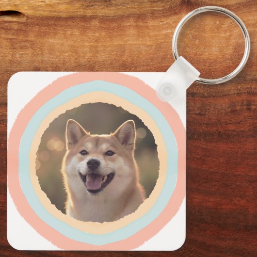 Personalized Shiba Inu Keychain – Name & Photo Schlüsselanhänger (Rückseite)