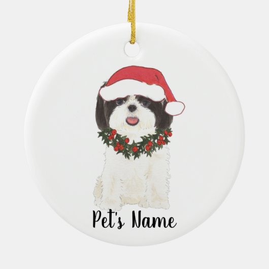 Personalized Shih Tsu Keramik Ornament (Hinten)