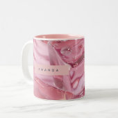 Personalized Shimmer Glossy Pink Ice Zweifarbige Tasse (Vorderseite Links)