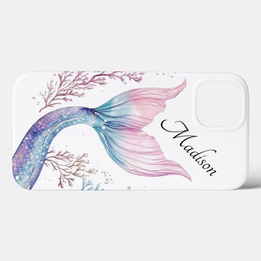 Personalized Shimmering Mermaid Tail Phone Case (Rückseite (Horizontal))