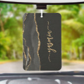 Personalized Signature Black Gold Agate Autolufterfrischer