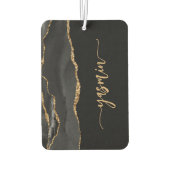 Personalized Signature Black Gold Agate Autolufterfrischer (Rückseite)