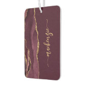 Personalized Signature Burgundy Gold Agate Autolufterfrischer (Links)