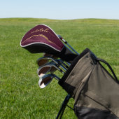 Personalized Signature Burgundy Gold Agate Golf Headcover (In SItu)