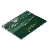 Personalized Signature Emerald Green Gold Agate Notizblock (Linke Seite)