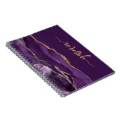 Personalized Signature Purple Gold Agate Notizblock (Rechte Seite)