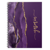 Personalized Signature Purple Gold Agate Notizblock (Vorderseite)