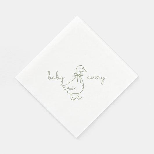 Personalized Silly Goose Baby Shower  Baby Shower Serviette (Ecke)