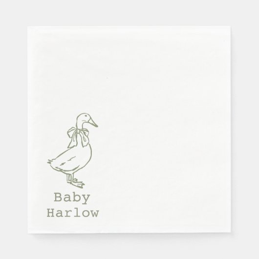 Personalized Silly Goose Baby Shower Serviette (Vorderseite)