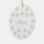 Personalized Silver Christmas  Keramik Ornament (Rechts)
