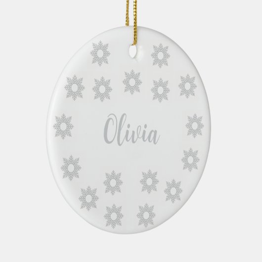 Personalized Silver Christmas  Keramik Ornament (Rechts)