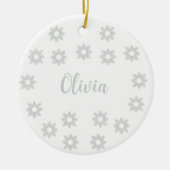 Personalized Silver Christmas Keramik Ornament (Vorne)
