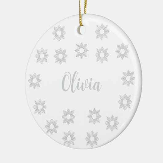 Personalized Silver Christmas  Keramik Ornament (Links)