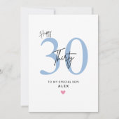 Personalized Simple 30th Birthday Card Son Karte (Vorderseite)