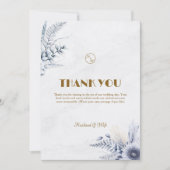 Personalized Simple Blue Flowers Wedding Dankeskarte (Vorderseite)
