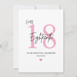 Personalized Simple Daughter 18th Birthday Card Karte