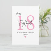 Personalized Simple Daughter 18th Birthday Card Karte (Stehend Vorderseite)