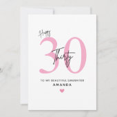 Personalized Simple Daughter 30th Birthday Card Karte (Vorderseite)