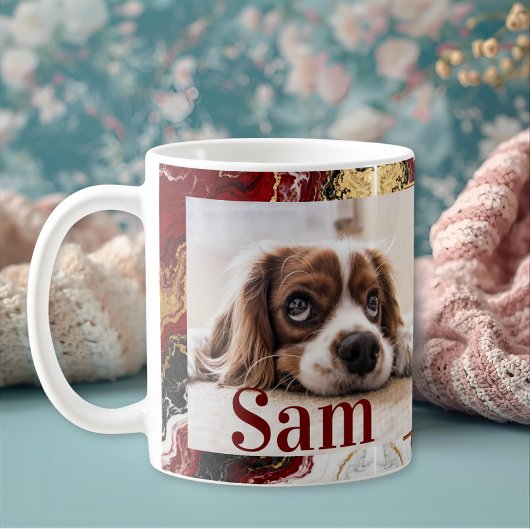 Personalized simple dog Photo and name keepsake  Kaffeetasse