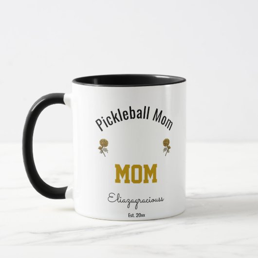 Personalized Simple Modern Pickleball Mom Gift Tasse (Links)
