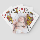 personalized simple monogram name first christmas  spielkarten (Rückseite)