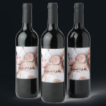 personalized simple monogram name first christmas  weinetikett<br><div class="desc">design</div>