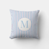 Personalized Simple Pastel Pink Blue Stripes Kissen (Vorderseite)