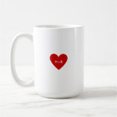 Personalized Simple Red Heart Kaffeetasse (Links)