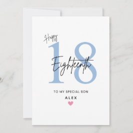 Personalized Simple Son 18th Birthday Card Karte