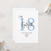 Personalized Simple Son 18th Birthday Card Karte (Vorderseite/Rückseite Beispiel)