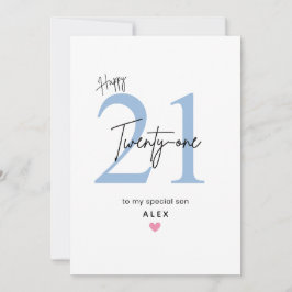 Personalized Simple Son 21st Birthday Card Karte