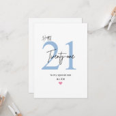 Personalized Simple Son 21st Birthday Card Karte (Vorderseite/Rückseite Beispiel)