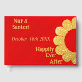 Personalized Simply Elegant Red Glamour Gästebuch (Vorderseite)