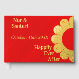 Personalized Simply Elegant Red Glamour Gästebuch