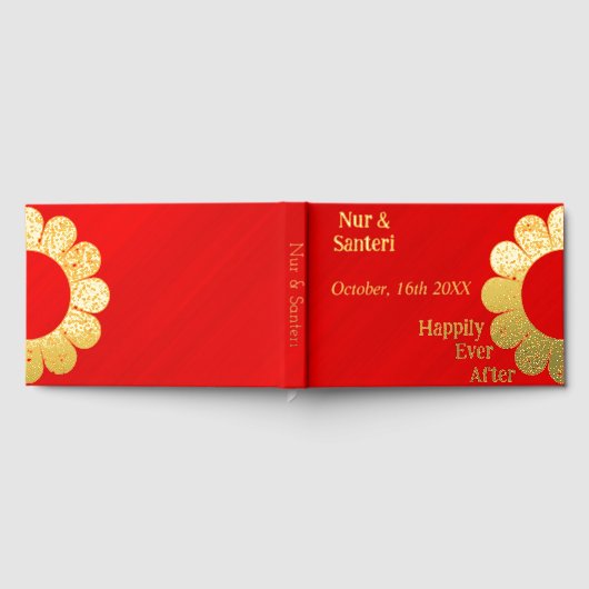 Personalized Simply Elegant Red Glamour Gästebuch (Voll)