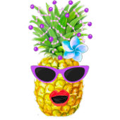 Personalized Singing Lady Pineapples  Feiertagspostkarte