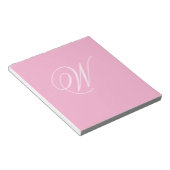 Personalized Single Custom Monogram Light Pink Notizblock (angewinkelt)