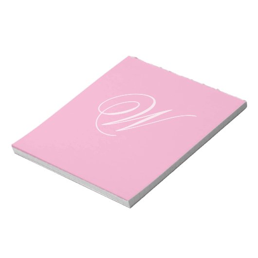 Personalized Single Custom Monogram Light Pink Notizblock (Rotiert)