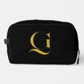 Personalized Single Custom Monogram Solid Black Waschbeutel (Vorderseite)