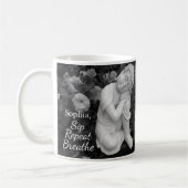 Personalized Sip Breathe Buddha Zen Black White Kaffeetasse (Links)