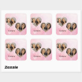 Personalized Sisters Heart-Shaped Photo Sticker (Blatt)