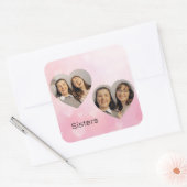 Personalized Sisters Heart-Shaped Photo Sticker (Umschlag)