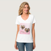 Personalized Sisters Heart-Shaped Photo T-Shirt (Vorderseite Vollansicht)