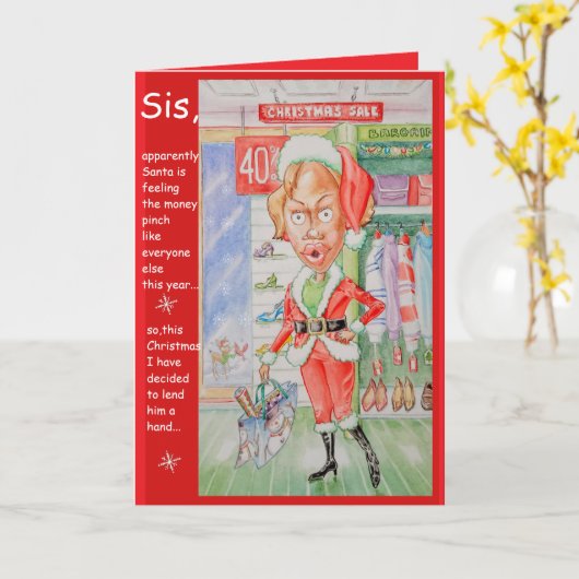 Personalized Sister's Reasonably Priced Christmas  Karte (Gelbe Blume)