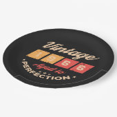 Personalized sixty vintage 60th birthday party pappteller (Schrägansicht)