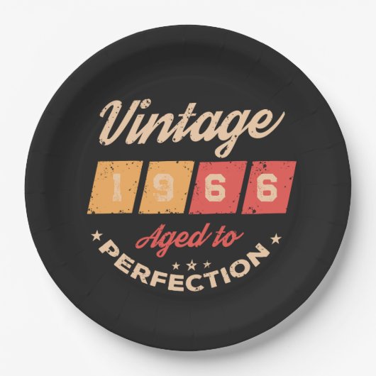 Personalized sixty vintage 60th birthday party pappteller (Vorderseite)