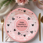 Personalized Sketch Hearts Valentine Tablescape   Pappteller